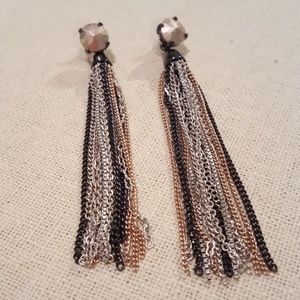 Stella and dot fringe tassel mixed metal